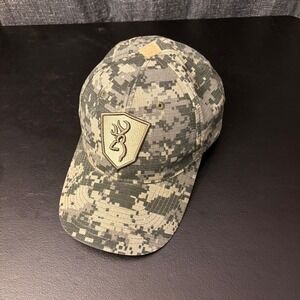 Browning Digital Army Camo ACU Green Baseball Hat Adjustable Cap